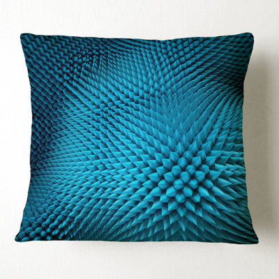 Design Art Wavy Blue Prickly Design - Abstract Printed Pillow