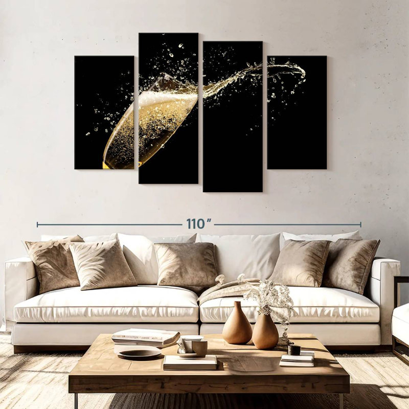 Yarlin Champagne Glass Splash, 54" H x 84" W