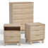 3-Piece Bedroom Set 5-Drawer Dresser Open Self Bedside,3-Drawer Nightstand