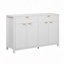 Buffet moderne à motif de vagues avec 2 tiroirs et 4 portes, 3 tablettes réglables à 3 niveaux, poignées arquées en aluminium, style scandinave, 3 couleurs, convient au vestibule, au salon-1471405761