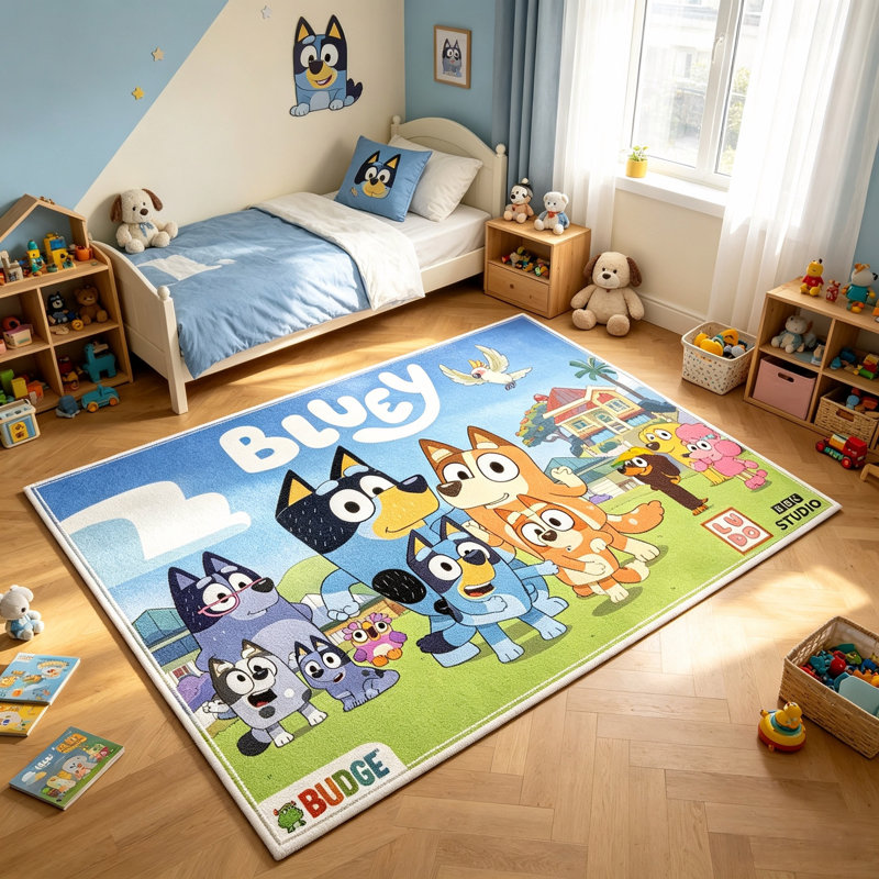 Tapis bleu Bluey Merch