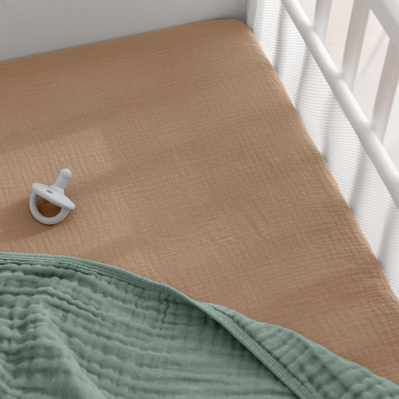 Cedar Muslin Cotton Fitted Bassinet Crib Sheet