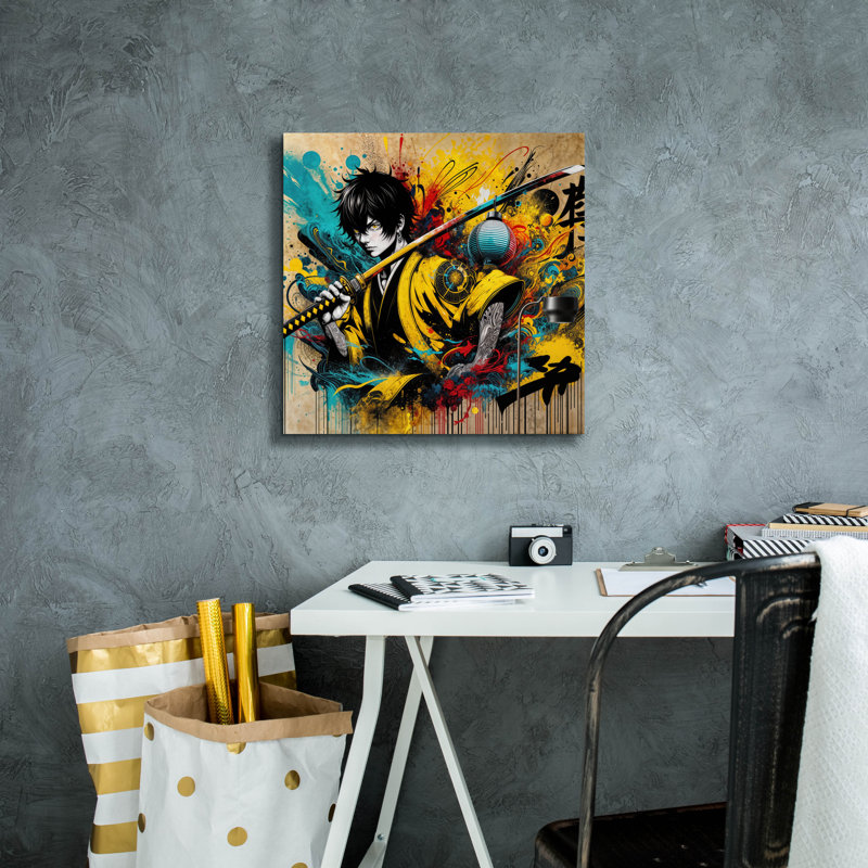  «Katana Warrior 1» par Rey Klimt, art mural sur toile, H 18 po x l 18 po