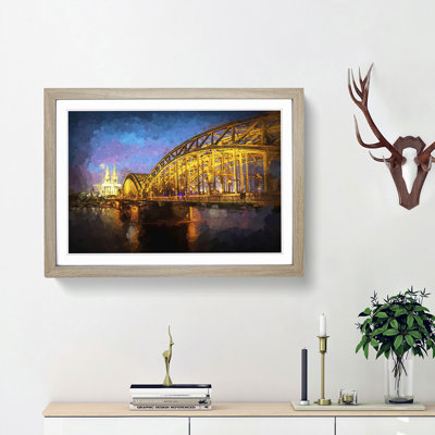 Cologne Cathedral and the Hohenzollern Bridge - Picture Frame Graphic Art Print