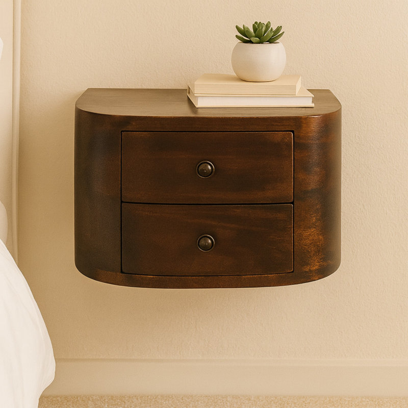 45cm W Solid Wood Bedside Table