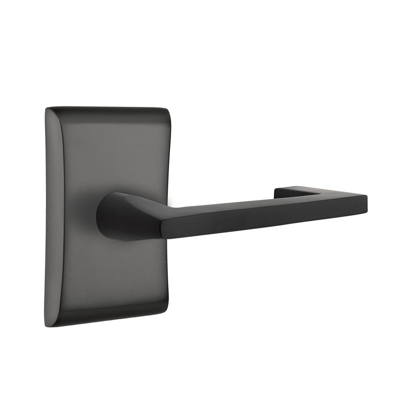 Argos Flat Double Dummy Door Lever with Rectangle Rosette, Right, Flat Black
