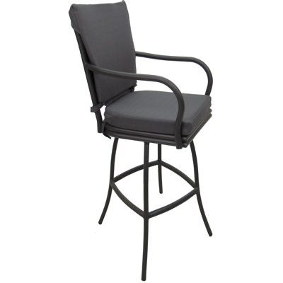 Travisha Aluminum Outdoor Stool with Cushion by Latitude Run
