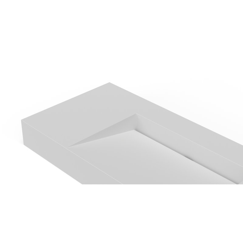 Badeloft 39.4" x 19.6" Rectangular Stone Resin Wall Mounted Bathroom Sink WT-04-B-M in Matte White, Matte White