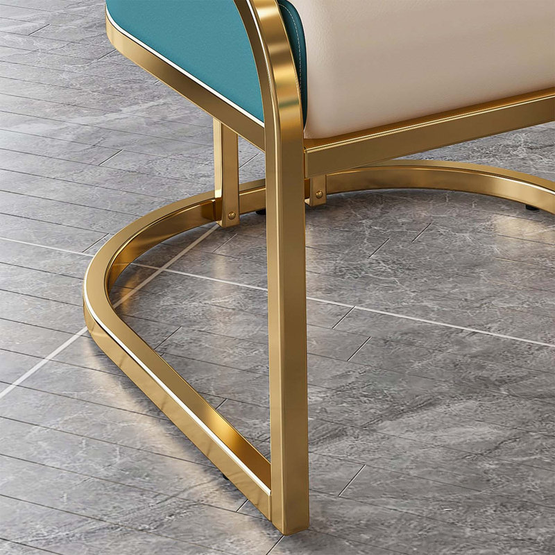 Ensemble de 2 chaises d'appoint Modern, structure en fer plaqué or