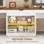 Bureau pour deux personnes avec 9 tiroirs, bureau d'ordinateur long avec armoire de rangement, blanc-1810176022