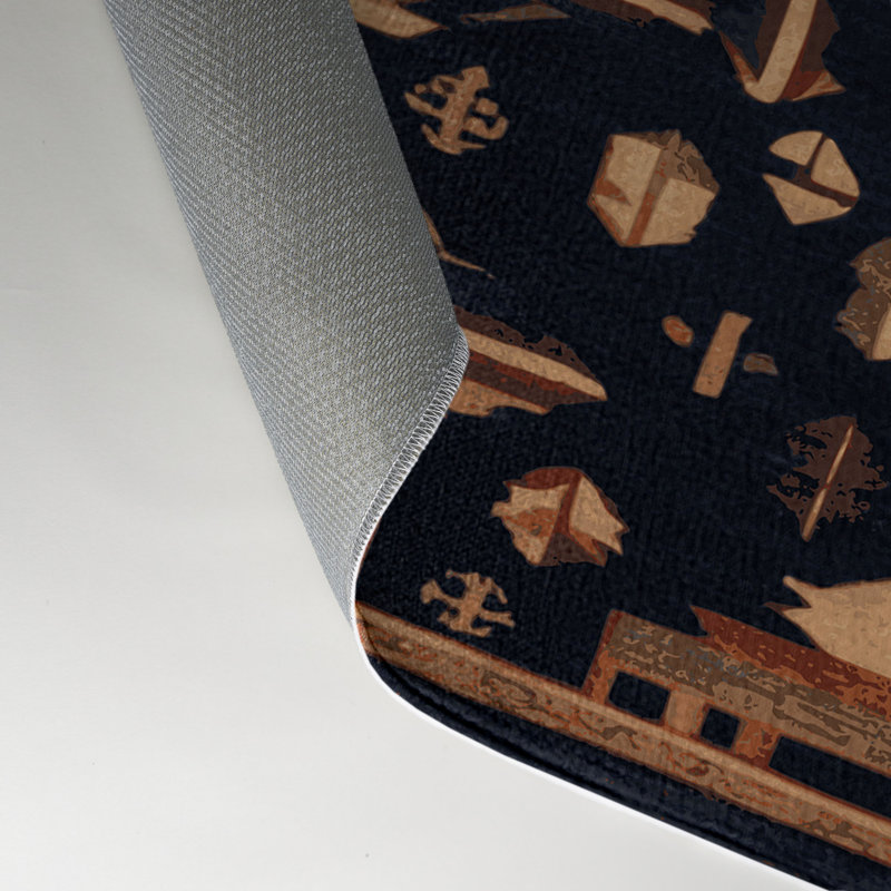 Tapis turc intérieur et extérieur gris, Rond 5 pi