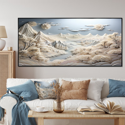 Abstract Snowy Winter Mountains II - Abstract Landscape Wall Art