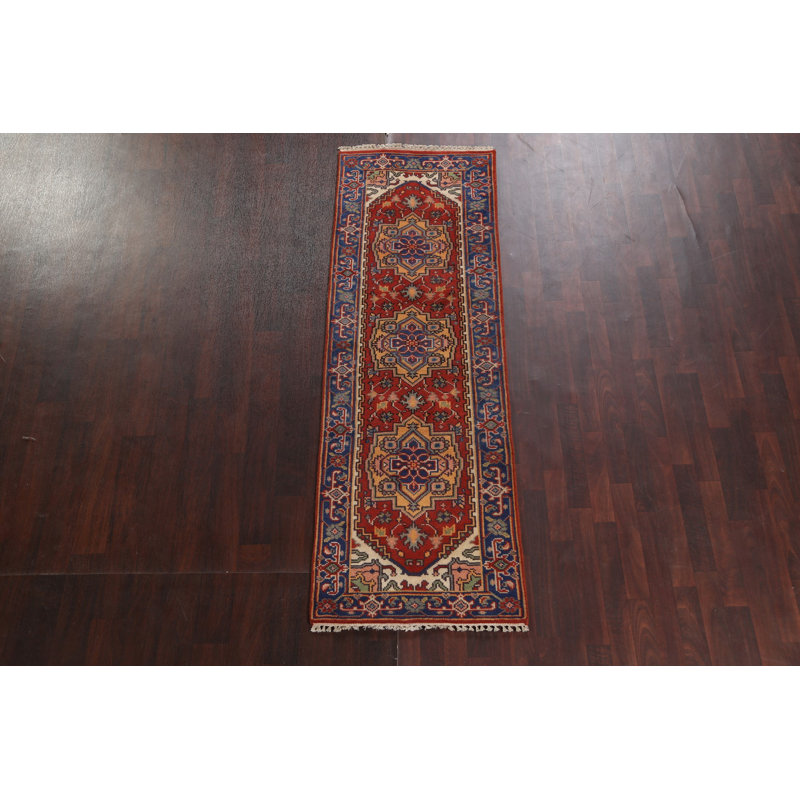 Tapis de couloir rouge Heriz Serapi