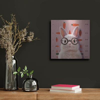  «Eye exam» par Lucia Heffernan, art mural en métal, 12 po x 12 po
