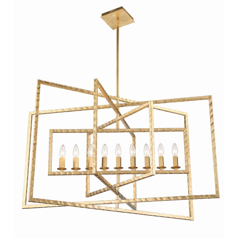 Kynlee 9 - Light Geometric Rectangle Chandelier