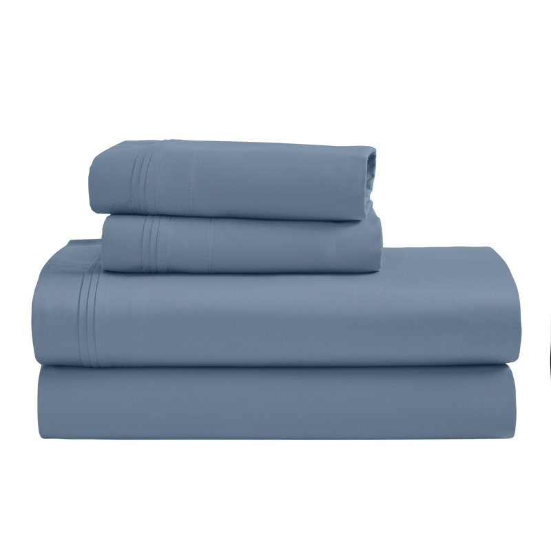 Certified Egyptian Cotton Deep Pocket Solid Luxury 1500 Thread Count Sheet Set, California King Sheet Set, Medium Blue