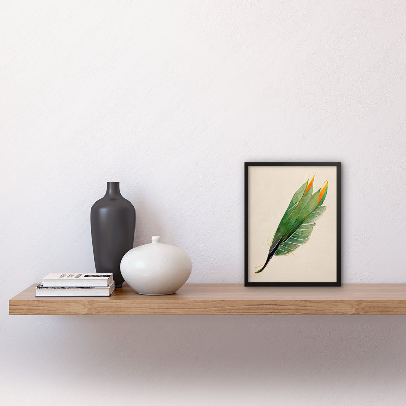 Tropical Bird Of Paradise Leaf Botanical - Single Picture Frame Print, 25.9cm H x 20.6cm W x 1.5cm D