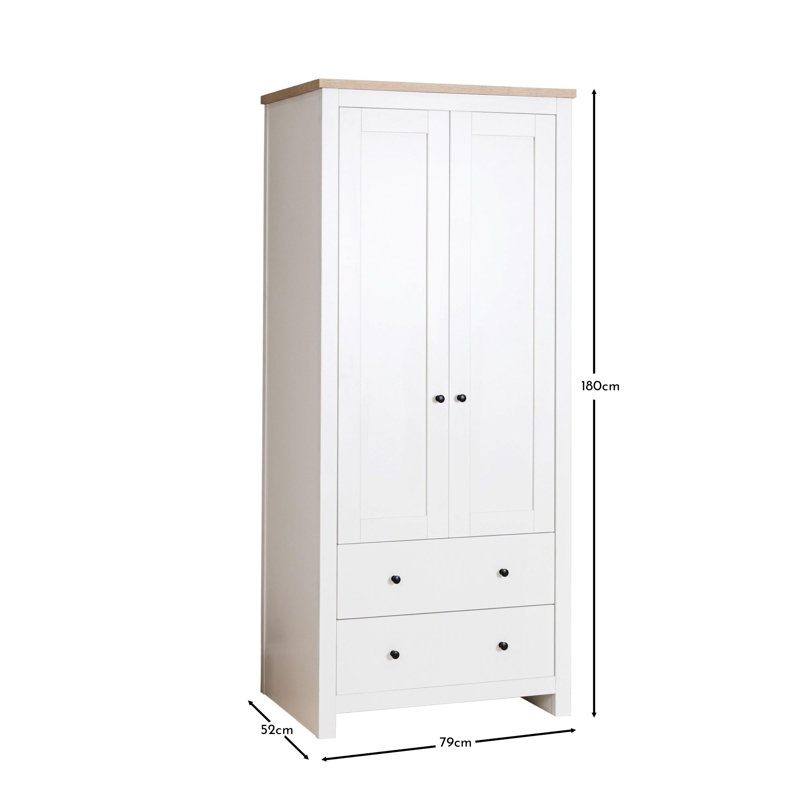 Maryhannah 2 Door Wardrobe, White