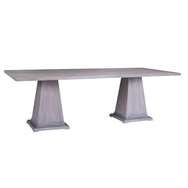 Wedge Solid Oak Dining Table, 42" W x 146" L, Hatteras