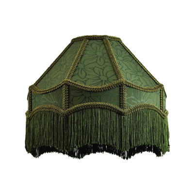 19cm H Cotton Blend Empire Pendant Shade ( Screw On ) in Green