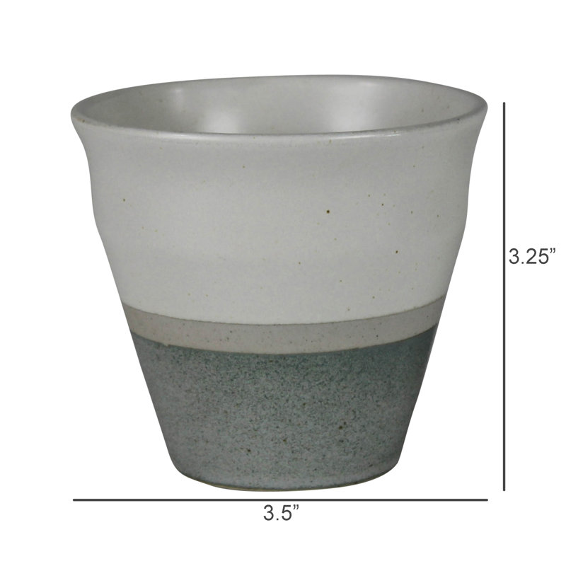 Tumbler, Ceramic, 8 Oz Capacity, Green;White