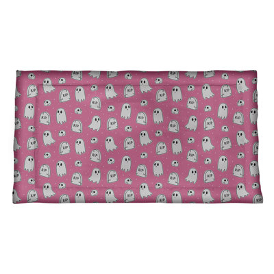 Taie décorative à motif fantôme noir et blanc Katelyn Elizabeth - Microfibre