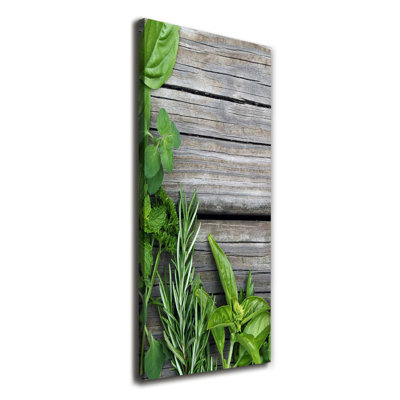 Herbs On Wood - Wrapped Canvas Print