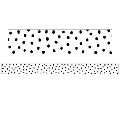 Pois peints sur une bordure droite blanche