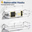 Ensemble de 2 tablettes de douche murales avec crochets amovibles-2053753888