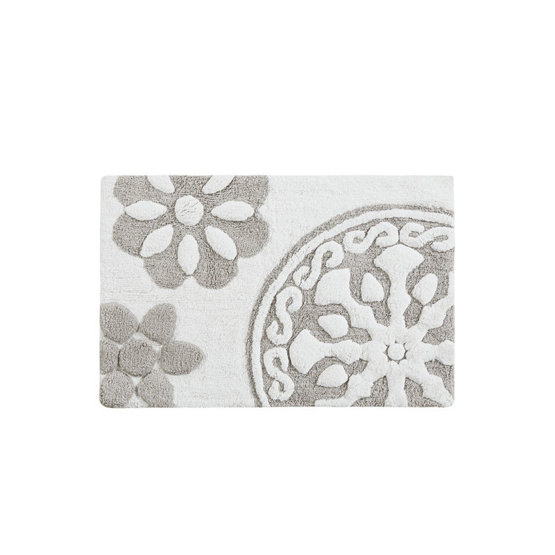 Medallion Cotton Tufted Bath Rug, Taupe