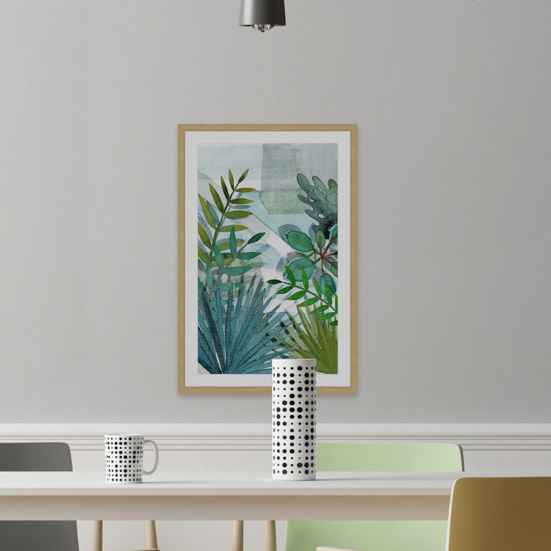 « tropical leaves », impression encadrée, H 24 po x l 16 po
