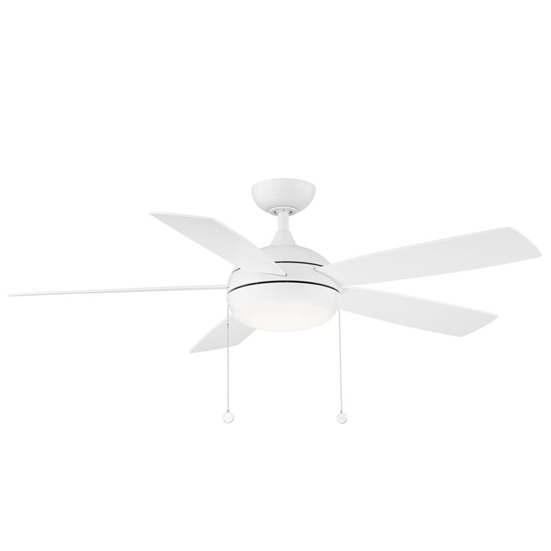 52'' Ceiling Fan with LED Lights, Matte White
