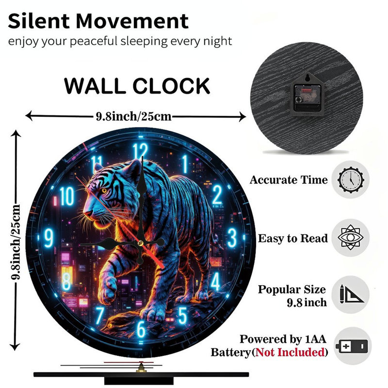 Horloge néon tigre