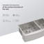 Évier de cuisine double à double cuve - Évier de cuisine en acier inoxydable 33 po x 20 po à tablier frontal encastrable à double cuve de calibre 18 avec deux cuves profondes de 9 po
