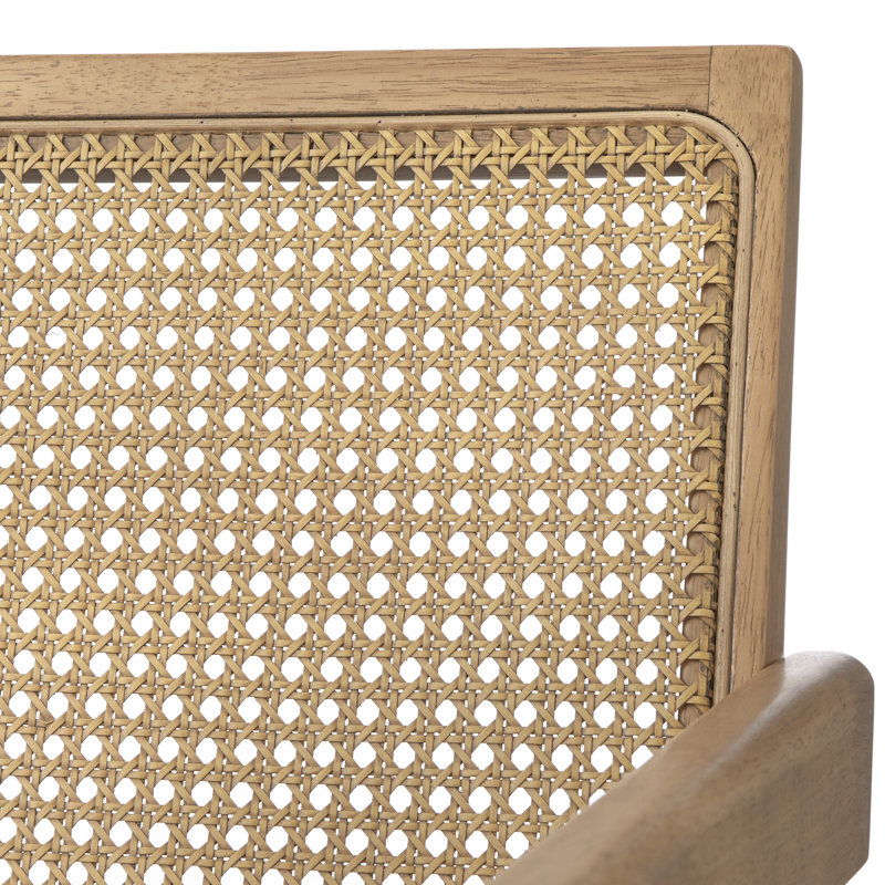 Baywood Cane Bench With Arms