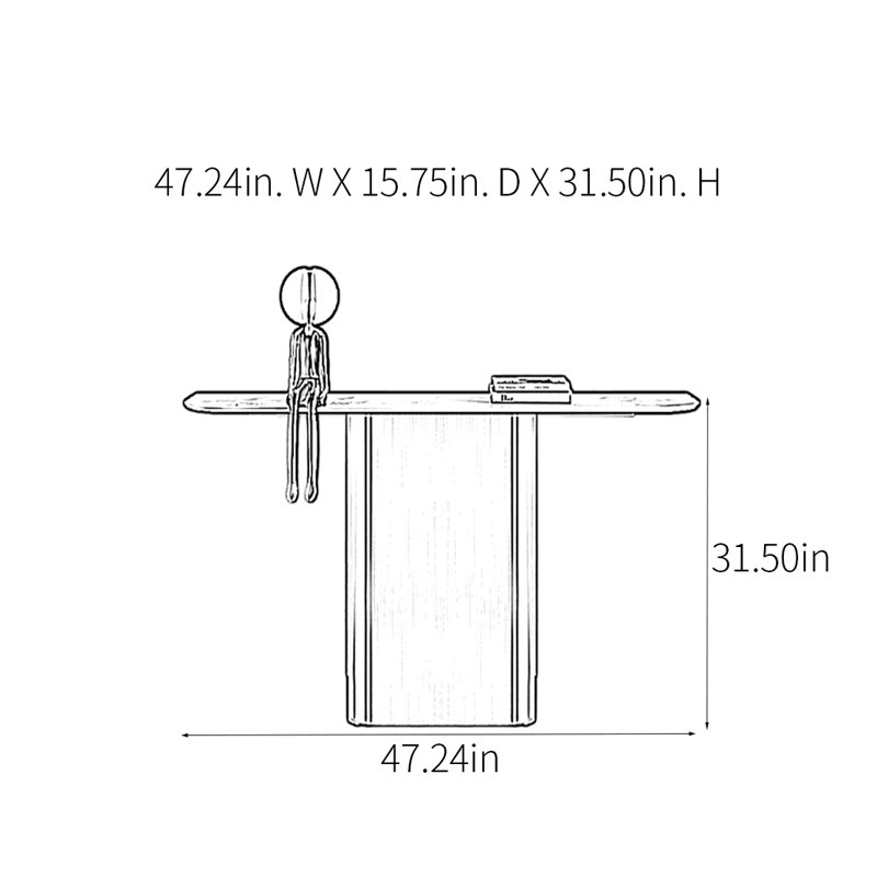 Console Modern Minimalist Art Design, H 31,5 po x l 47,24 po x P 15,75 po