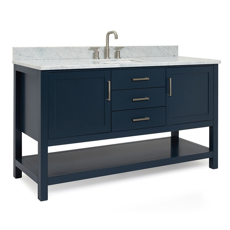 Bayhill 61'' W Single Vanity, Midnight Blue