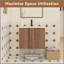 Ensemble de meuble-lavabo flottant 24 po avec lavabo, meuble-lavabo mural en ébène brun, portes à fermeture douce, ensemble de meuble-lavabo moderne peu encombrant