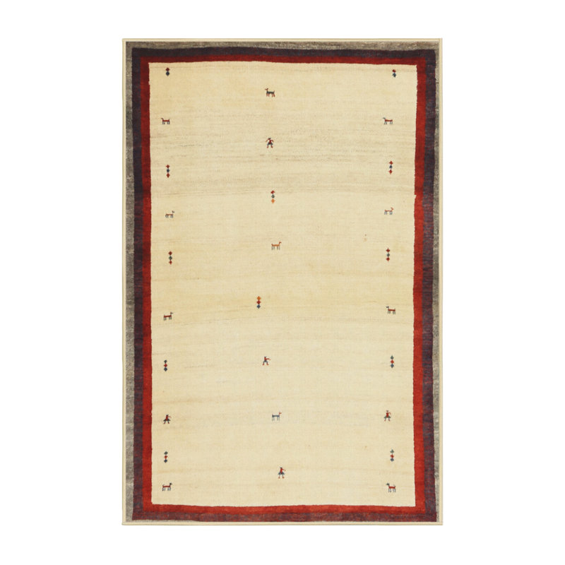 Tapis contemporain brun / beige, Rectangle 5 pi x 8 pi