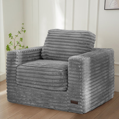 Giant Bean Bag Chair Upholstered Floor Sofa With Pillows And Armrests Large Bean Bag Sofa Plush Chair Bean Bag Couch by Trule