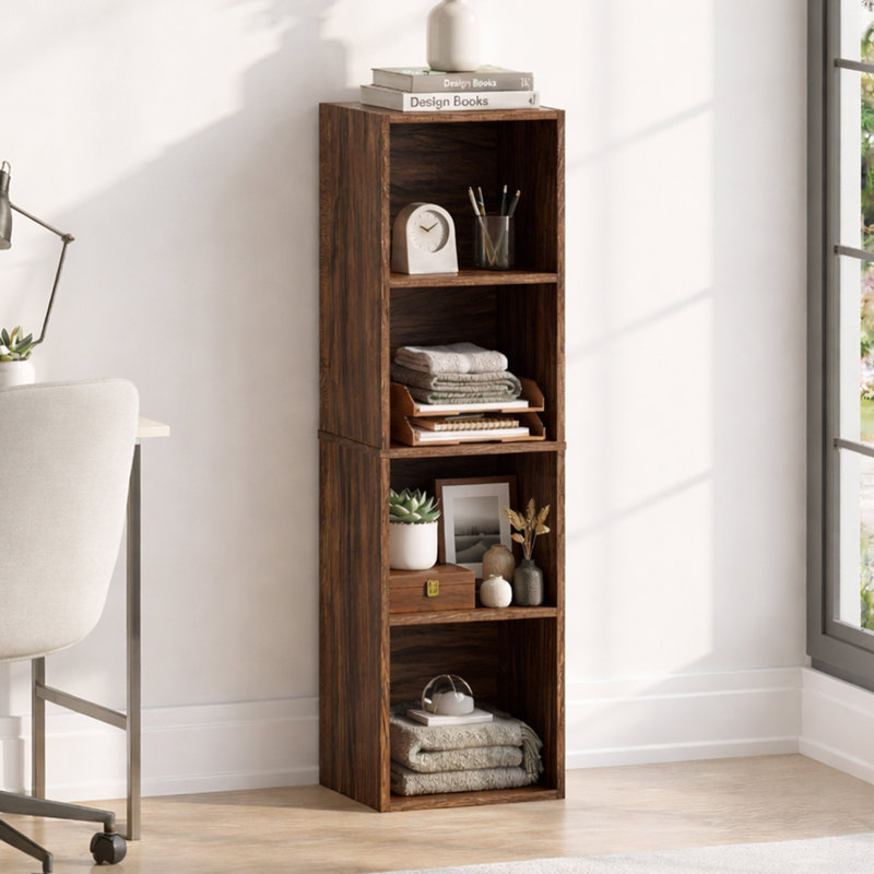 Gerardi 32cm W Standard Bookcase, Walnut, 106 cm H x 32 cm W