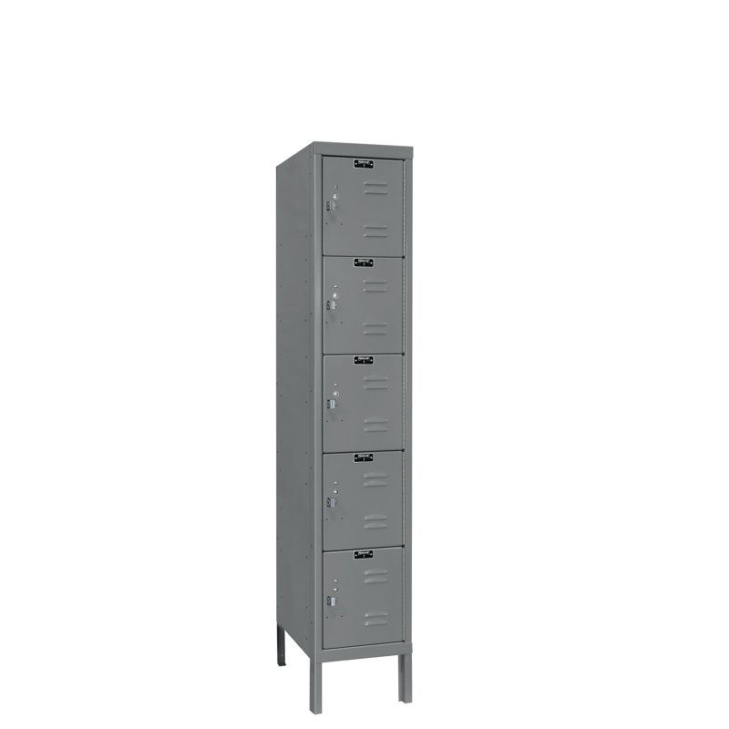 Dark Gray Metal 5-Tier Employee Locker with Lockable Doors