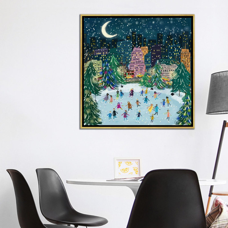«Skating In The Park», reproduction d'art sur toile encadrée, H 37 po x l 37 po, Reproduction encadrée sans passe-partout