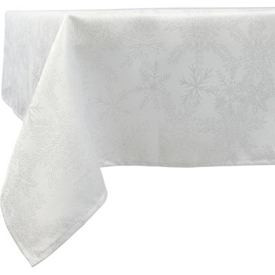 Christmas Metallic Blizzard Snowflake Rectangular Tablecloth