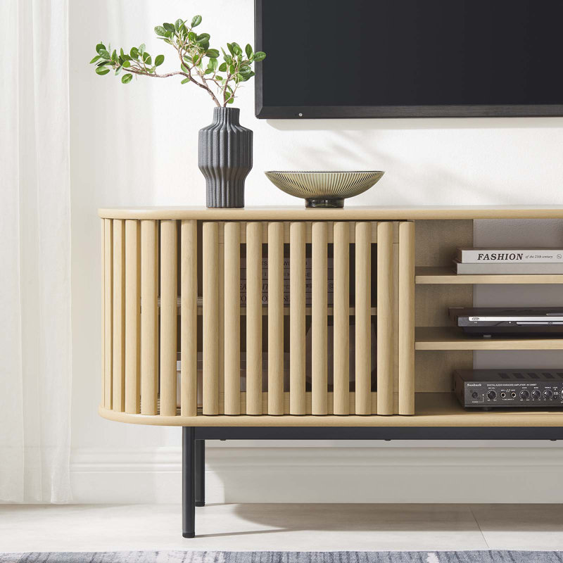Fortitude 71" Oak TV Stand with Sliding Doors