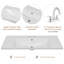 Plateau de meuble-lavabo simple avec lavabo, 3 trous de robinet, céramique