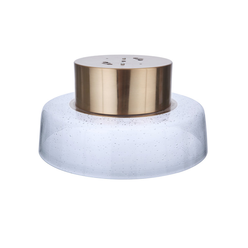 Plafonnier semi-encastré 1 lumière DEL Talisha, Laiton, H 6,8 po x l 13,75 po x P 13,75 po