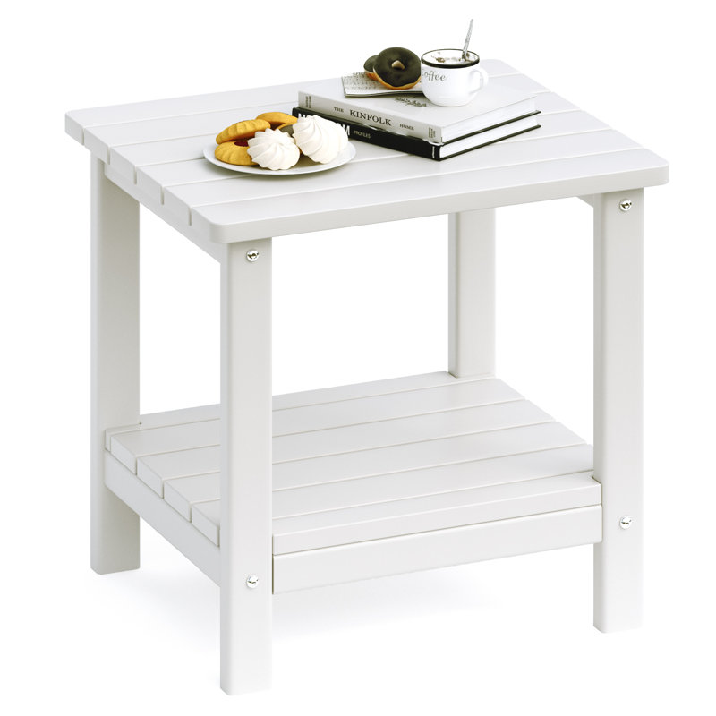 Auron 15.8" W Rectangular Side Table, White