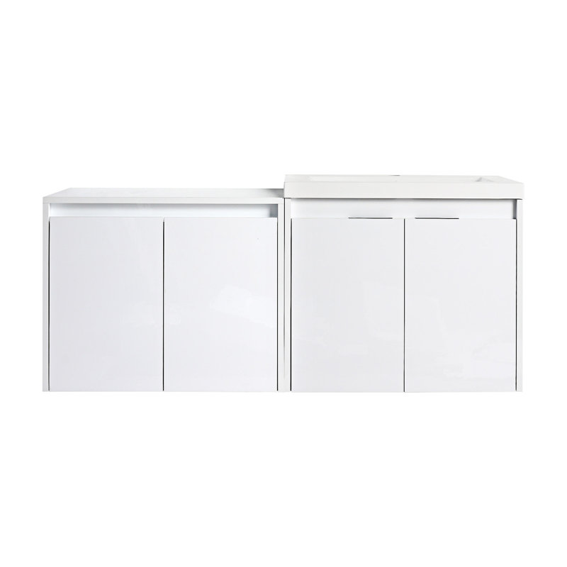 Meuble-lavabo à fixation flottante avec lavabo en résine
