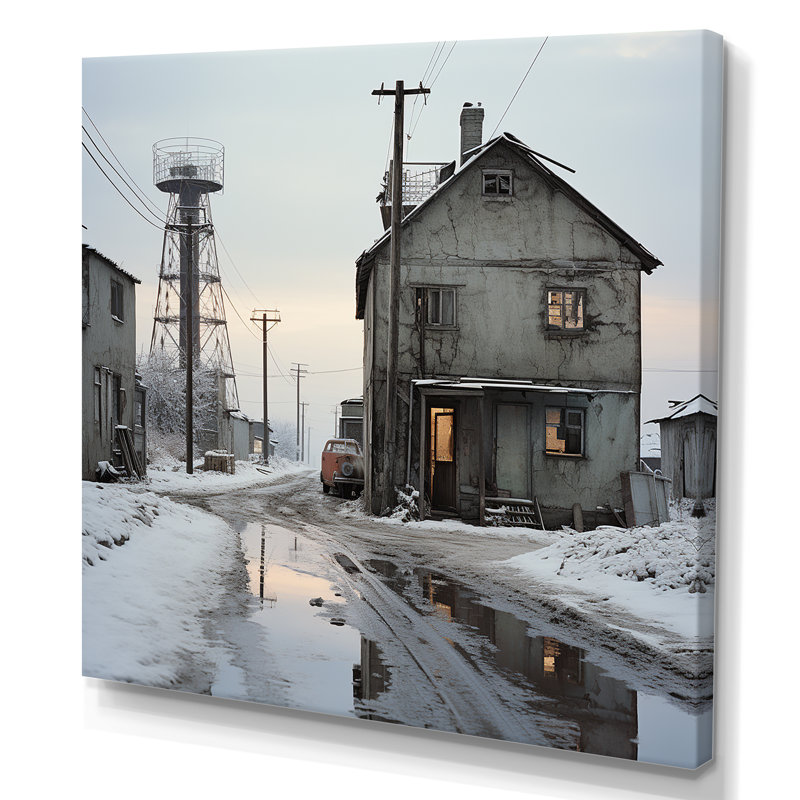 Warehouse Winter Scenery sur toile, H 24 po x l 24 po x P 1 po, Toile tendue